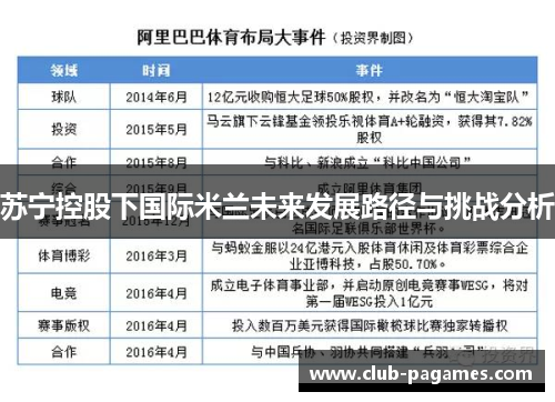 苏宁控股下国际米兰未来发展路径与挑战分析 苏宁控股下国际米兰未来发展路径与挑战分析